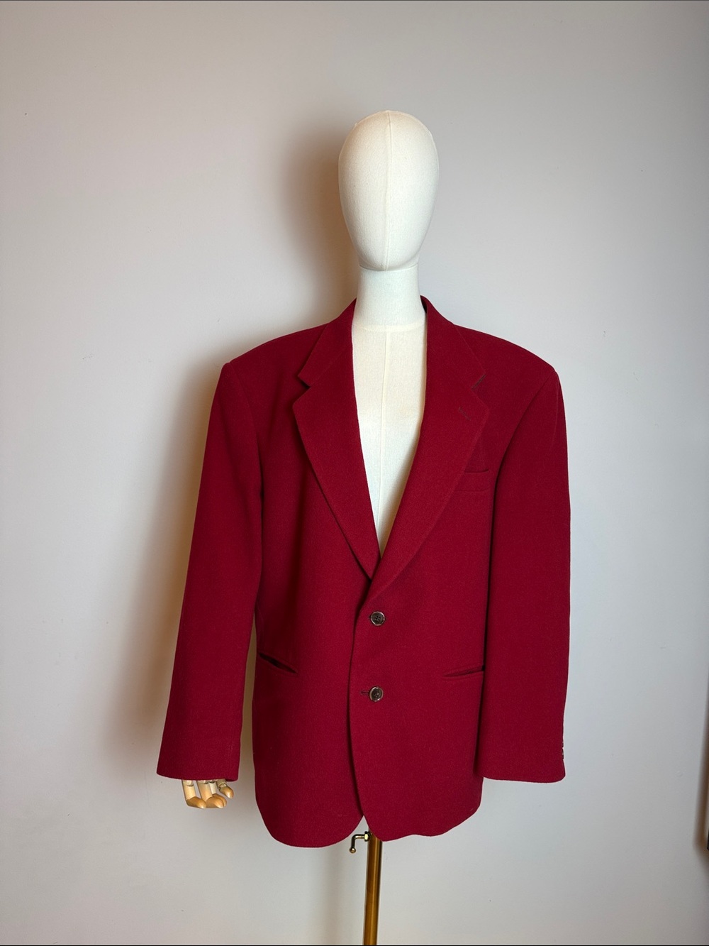 Per Gruppo Stars Men's Vintage Red Wool Blazer Sport Coat XL